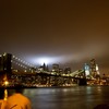 Tribute in light seen from Brooklyn Bridge Park, September 11, 2011.